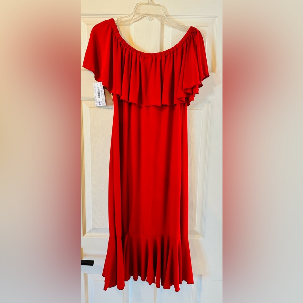 LULAROE Cici off the shoulder red dress NWT